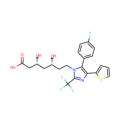 O=C(O)C[C@H](O)C[C@H](O)CCn1c(C(F)(F)F)nc(-c2cccs2)c1-c1ccc(F)cc1 ZINC000013833941