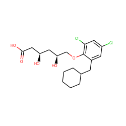 O=C(O)C[C@H](O)C[C@H](O)COc1c(Cl)cc(Cl)cc1CC1CCCCC1 ZINC000013824710