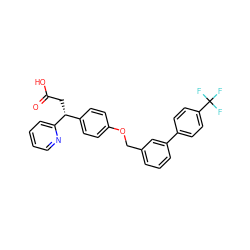 O=C(O)C[C@H](c1ccc(OCc2cccc(-c3ccc(C(F)(F)F)cc3)c2)cc1)c1ccccn1 ZINC000653757886