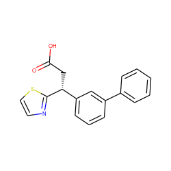 O=C(O)C[C@H](c1cccc(-c2ccccc2)c1)c1nccs1 ZINC000221096648