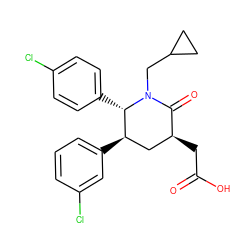 O=C(O)C[C@H]1C[C@@H](c2cccc(Cl)c2)[C@H](c2ccc(Cl)cc2)N(CC2CC2)C1=O ZINC000095603217