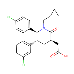 O=C(O)C[C@H]1C[C@H](c2cccc(Cl)c2)[C@@H](c2ccc(Cl)cc2)N(CC2CC2)C1=O ZINC000095576270
