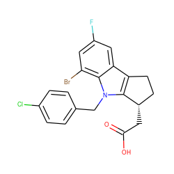 O=C(O)C[C@H]1CCc2c1n(Cc1ccc(Cl)cc1)c1c(Br)cc(F)cc21 ZINC000013972887