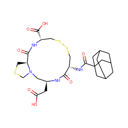 O=C(O)C[C@H]1CN2CSC[C@H]2C(=O)N[C@H](C(=O)O)CSSC[C@H](NC(=O)C23CC4CC(CC(C4)C2)C3)C(=O)N1 ZINC000028093368