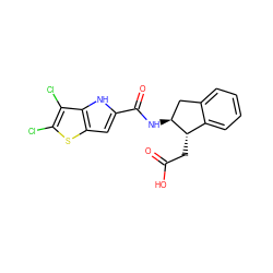 O=C(O)C[C@H]1c2ccccc2C[C@@H]1NC(=O)c1cc2sc(Cl)c(Cl)c2[nH]1 ZINC000049111963