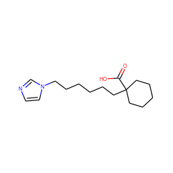 O=C(O)C1(CCCCCCn2ccnc2)CCCCC1 ZINC000036242051