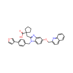 O=C(O)C1(Cc2nc3cc(OCc4ccc5ccccc5n4)ccc3n2Cc2ccc(-c3ccoc3)cc2)CCCC1 ZINC000219332765