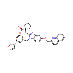 O=C(O)C1(Cc2nc3cc(OCc4ccc5ccccc5n4)ccc3n2Cc2cccc(-c3ccoc3)c2)CCCC1 ZINC000219261125