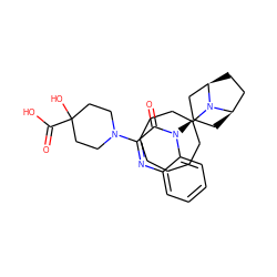 O=C(O)C1(O)CCN(c2nc3ccccc3n([C@@H]3C[C@@H]4CC[C@H](C3)N4C3CCCCCCC3)c2=O)CC1 ZINC000114709579