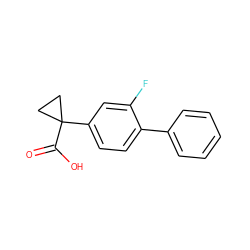 O=C(O)C1(c2ccc(-c3ccccc3)c(F)c2)CC1 ZINC000013672555