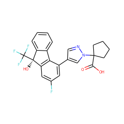 O=C(O)C1(n2cc(-c3cc(F)cc4c3-c3ccccc3[C@]4(O)C(F)(F)F)cn2)CCCC1 ZINC000144886634