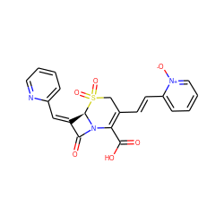 O=C(O)C1=C(/C=C/c2cccc[n+]2[O-])CS(=O)(=O)[C@@H]2/C(=C\c3ccccn3)C(=O)N12 ZINC000027984630