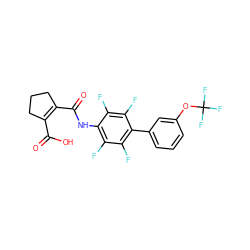 O=C(O)C1=C(C(=O)Nc2c(F)c(F)c(-c3cccc(OC(F)(F)F)c3)c(F)c2F)CCC1 ZINC000003948047