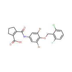 O=C(O)C1=C(C(=O)Nc2cc(Br)c(OCc3c(F)cccc3Cl)c(Br)c2)CCC1 ZINC000028525699