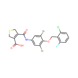 O=C(O)C1=C(C(=O)Nc2cc(Br)c(OCc3c(F)cccc3Cl)c(Br)c2)CSC1 ZINC000028523268