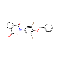 O=C(O)C1=C(C(=O)Nc2cc(Br)c(OCc3ccccc3)c(Br)c2)CCC1 ZINC000028524602