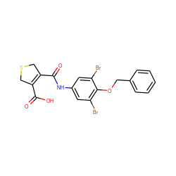 O=C(O)C1=C(C(=O)Nc2cc(Br)c(OCc3ccccc3)c(Br)c2)CSC1 ZINC000028522904