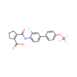 O=C(O)C1=C(C(=O)Nc2ccc(-c3ccc(OC(F)(F)F)cc3)cc2F)CCC1 ZINC000013534057