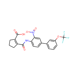 O=C(O)C1=C(C(=O)Nc2ccc(-c3cccc(OC(F)(F)F)c3)cc2[N+](=O)[O-])CCC1 ZINC000013534176