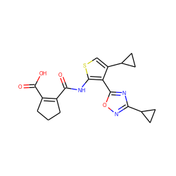 O=C(O)C1=C(C(=O)Nc2scc(C3CC3)c2-c2nc(C3CC3)no2)CCC1 ZINC000147083840