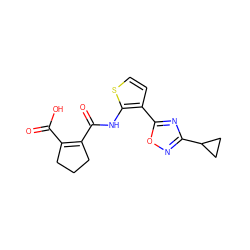 O=C(O)C1=C(C(=O)Nc2sccc2-c2nc(C3CC3)no2)CCC1 ZINC000147030914