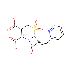 O=C(O)C1=C(C(=O)O)N2C(=O)/C(=C/c3ccccn3)[C@H]2S(=O)(=O)C1 ZINC000013443019