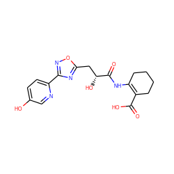 O=C(O)C1=C(NC(=O)[C@H](O)Cc2nc(-c3ccc(O)cn3)no2)CCCC1 ZINC000034853418