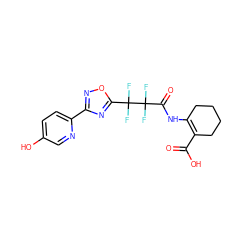 O=C(O)C1=C(NC(=O)C(F)(F)C(F)(F)c2nc(-c3ccc(O)cn3)no2)CCCC1 ZINC000049036519