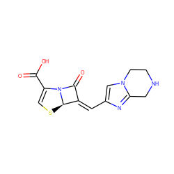 O=C(O)C1=CS[C@@H]2/C(=C/c3cn4c(n3)CNCC4)C(=O)N12 ZINC000034093360