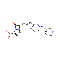 O=C(O)C1=CS[C@@H]2/C(=C\c3cc4c(s3)CCN(Cc3cccnc3)C4)C(=O)N12 ZINC000034717635