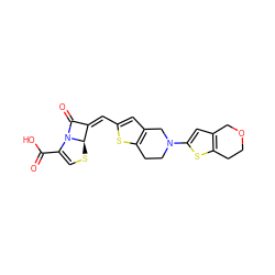 O=C(O)C1=CS[C@@H]2/C(=C\c3cc4c(s3)CCN(c3cc5c(s3)CCOC5)C4)C(=O)N12 ZINC000034717630