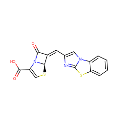 O=C(O)C1=CS[C@@H]2/C(=C\c3cn4c(n3)sc3ccccc34)C(=O)N12 ZINC000013586478