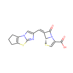 O=C(O)C1=CS[C@@H]2/C(=C\c3cn4c5c(sc4n3)CCC5)C(=O)N12 ZINC000013580839