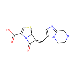 O=C(O)C1=CS[C@@H]2/C(=C\c3cnc4n3CCNC4)C(=O)N12 ZINC000027195123