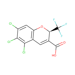 O=C(O)C1=Cc2c(cc(Cl)c(Cl)c2Cl)O[C@H]1C(F)(F)F ZINC000038618616