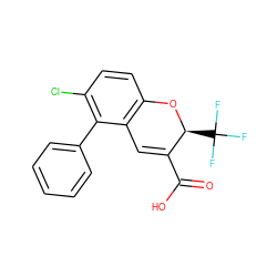 O=C(O)C1=Cc2c(ccc(Cl)c2-c2ccccc2)O[C@H]1C(F)(F)F ZINC000066259130