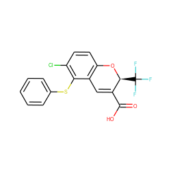 O=C(O)C1=Cc2c(ccc(Cl)c2Sc2ccccc2)O[C@H]1C(F)(F)F ZINC000066259128