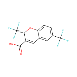 O=C(O)C1=Cc2cc(C(F)(F)F)ccc2O[C@H]1C(F)(F)F ZINC000034019669