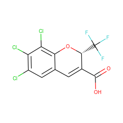 O=C(O)C1=Cc2cc(Cl)c(Cl)c(Cl)c2O[C@@H]1C(F)(F)F ZINC000038695417