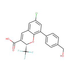 O=C(O)C1=Cc2cc(Cl)cc(-c3ccc(CO)cc3)c2O[C@@H]1C(F)(F)F ZINC000066066617