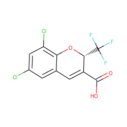 O=C(O)C1=Cc2cc(Cl)cc(Cl)c2O[C@@H]1C(F)(F)F ZINC000003975277