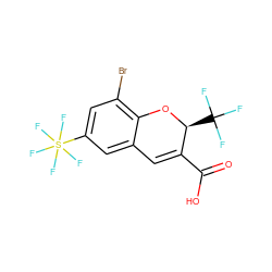 O=C(O)C1=Cc2cc(S(F)(F)(F)(F)F)cc(Br)c2O[C@H]1C(F)(F)F ZINC001772584401