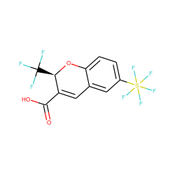 O=C(O)C1=Cc2cc(S(F)(F)(F)(F)F)ccc2O[C@@H]1C(F)(F)F ZINC001772586316