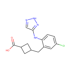 O=C(O)C1CC(Cc2cc(Cl)ccc2Nc2cn[nH]n2)C1 ZINC000213595863