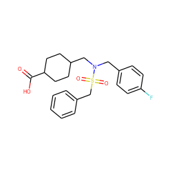 O=C(O)C1CCC(CN(Cc2ccc(F)cc2)S(=O)(=O)Cc2ccccc2)CC1 ZINC000115731319