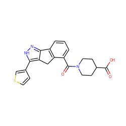 O=C(O)C1CCN(C(=O)c2cccc3c2Cc2c-3n[nH]c2-c2ccsc2)CC1 ZINC000028896618