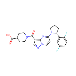 O=C(O)C1CCN(C(=O)c2cnn3ccc(N4CCC[C@@H]4c4cc(F)ccc4F)nc23)CC1 ZINC000114870656