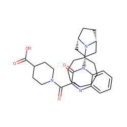 O=C(O)C1CCN(C(=O)c2nc3ccccc3n([C@@H]3C[C@@H]4CC[C@H](C3)N4C3CCCCCCC3)c2=O)CC1 ZINC000114709596