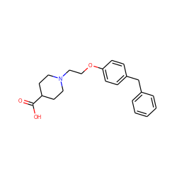 O=C(O)C1CCN(CCOc2ccc(Cc3ccccc3)cc2)CC1 ZINC000013860532