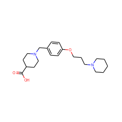 O=C(O)C1CCN(Cc2ccc(OCCCN3CCCCC3)cc2)CC1 ZINC000167045051